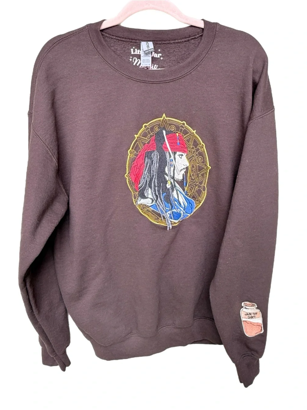 Little Jar of Magic Pirate Jack Sparrow  Embroidered Sweatshirt